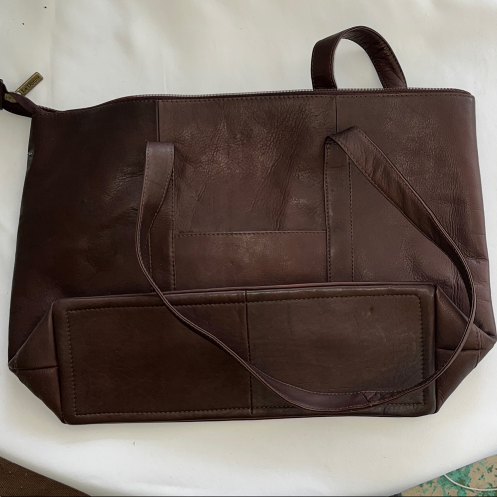 Le Donne Dark Brown Genuine Leather Tote Bag
